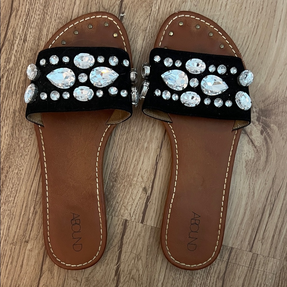 Abound Black and Brown Gemstone Sandals